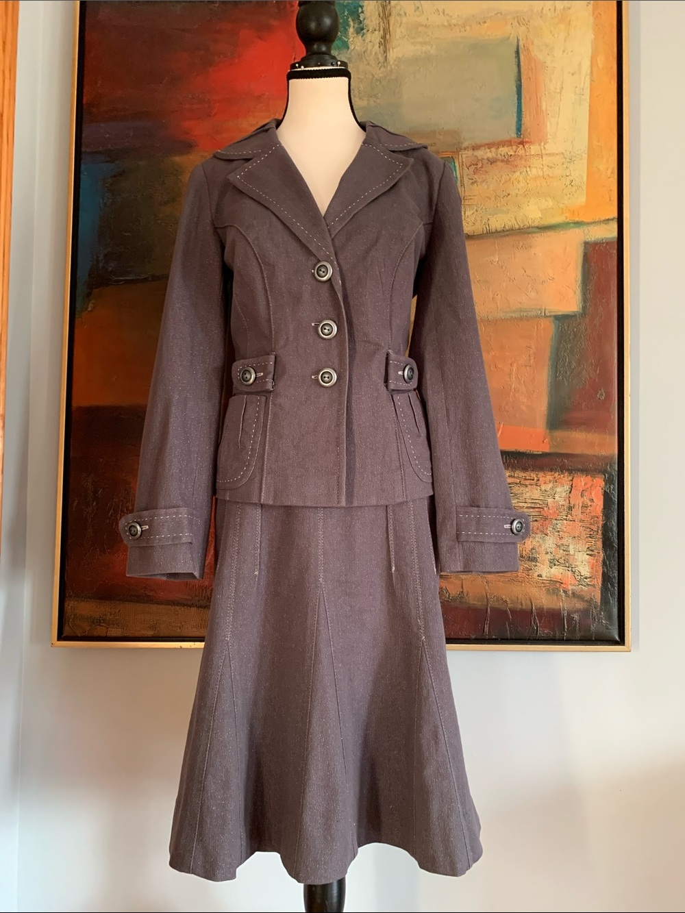 Vintage Y2K Lucien Daunois Skirt Suit, Sz M
